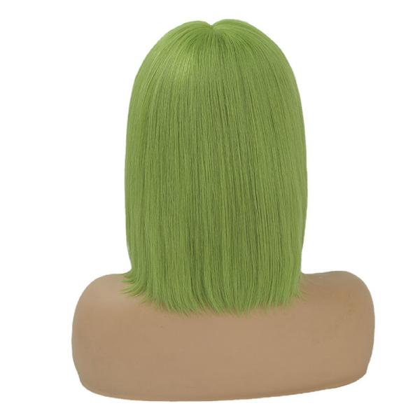 100% Human Hair Brazilian HD Lace Frontal 8A 10A 12A Short Green Bob Wig with Swiss Lace