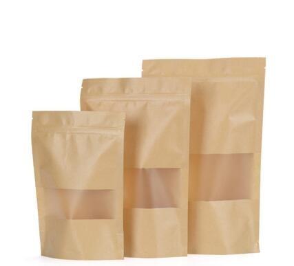 Standing Up Printed moisture proof Kraft zipper coffee food vacuum bag for Food Packing