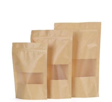 Standing Up Printed moisture proof Kraft zipper coffee food vacuum bag for Food Packing