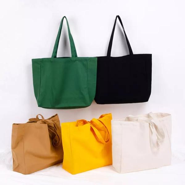 Custom Design Eco-Friendly Organic Cotton Canvas Shopping Bag with Customized Logo