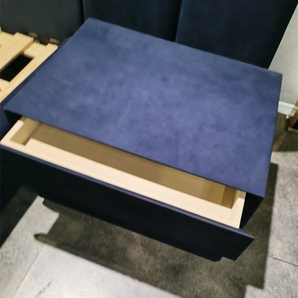 Bedroom Bedside Table With 2 Drawers Solid Wood Frame Luxury Modern Furnitures 600mm