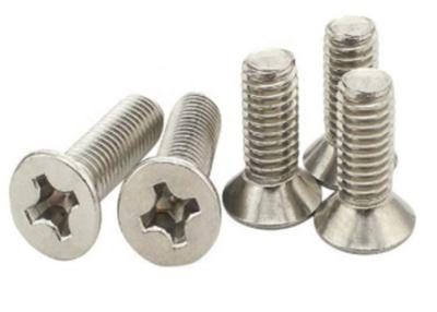 304 316 Stainless Steel Flat Countersunk Round Head Bolt With Cross Driver