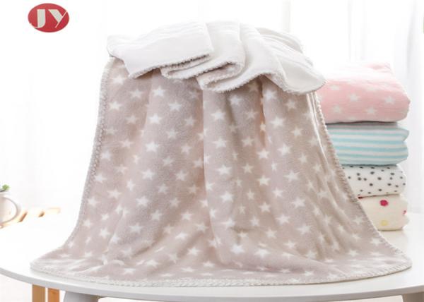 Wholesale Cheap Knit printed coral plush fleece baby blanket  warm  thick double layers