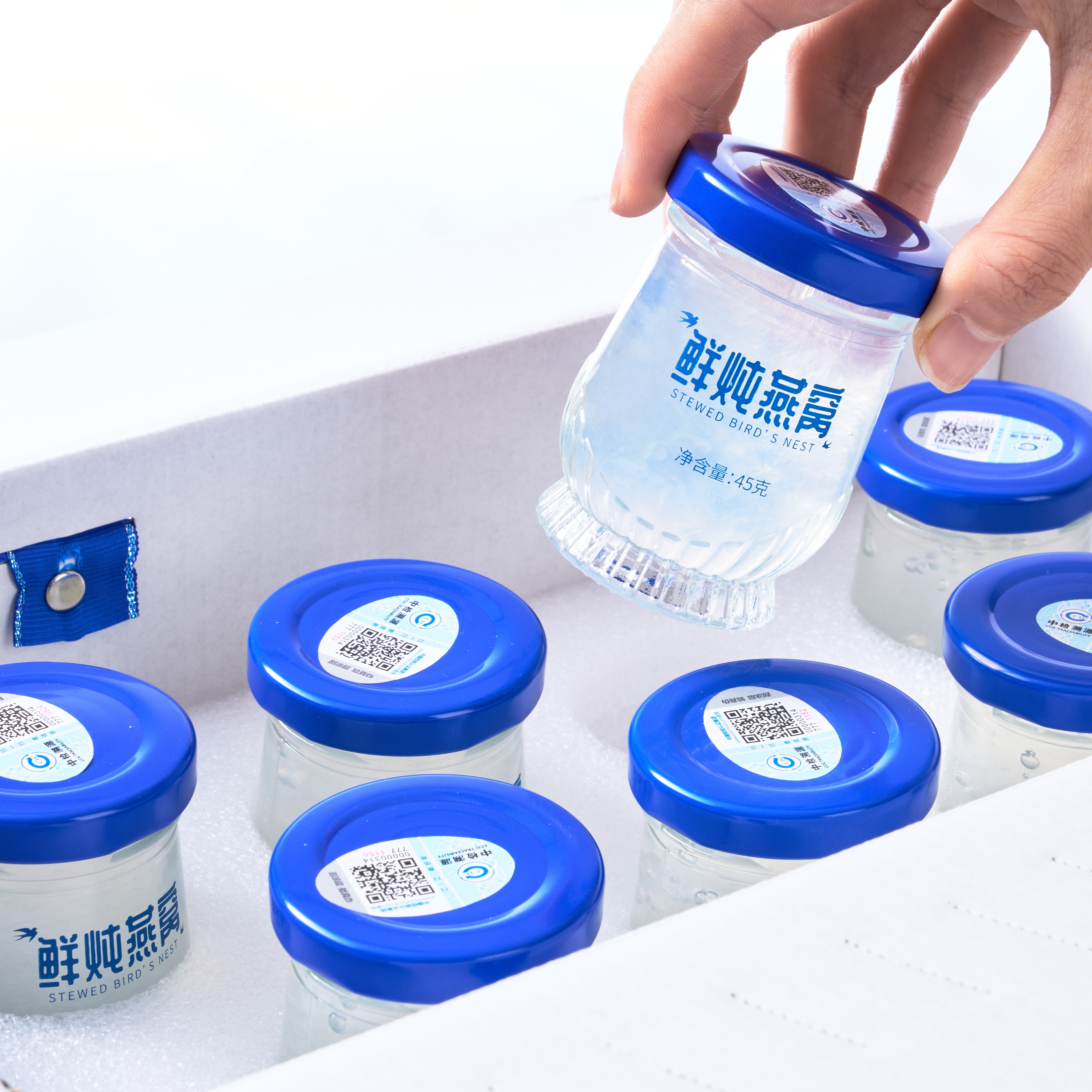 Complete Bird's Nest Product Line Developed by a Professional Bird's Nest Product OEM, Rich in Sialic Acid and Collagen - Ready to Eat in a 45g Glass Bottle