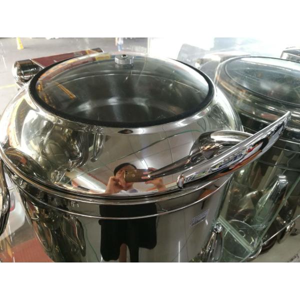 Golpee el calentador de la sopa de Roung de los Cookwares del acero inoxidable de las mercancías con la ventana de cristal/la tapa 10Ltr