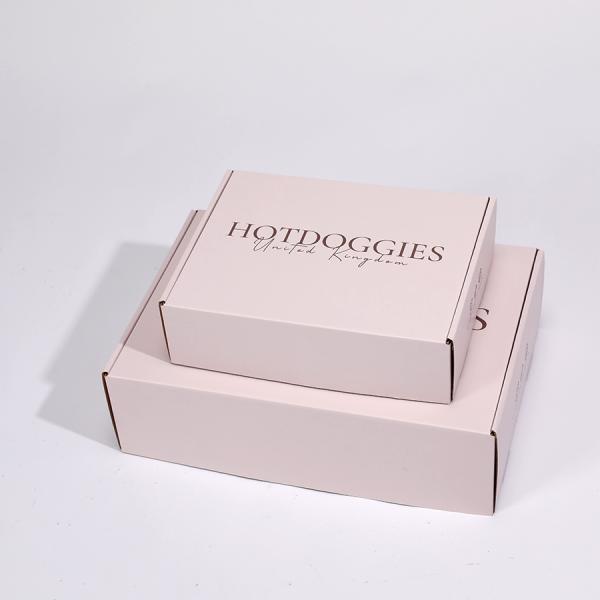 Cajas de cartón con logotipo de embalaje impreso personalizado en rosa
