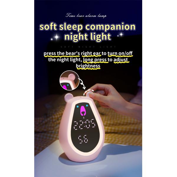 LED Digital Touch Light Bear Shape Multicolor Baby Sleep Night Light para Crianças