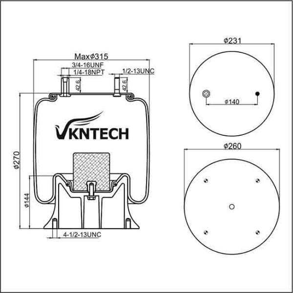 Варочные мешки для Firestone W01-358-9082 Goodyear 1R12-092 подвеса воздуха DAYTON 352-9082 Contitech 4156NP04