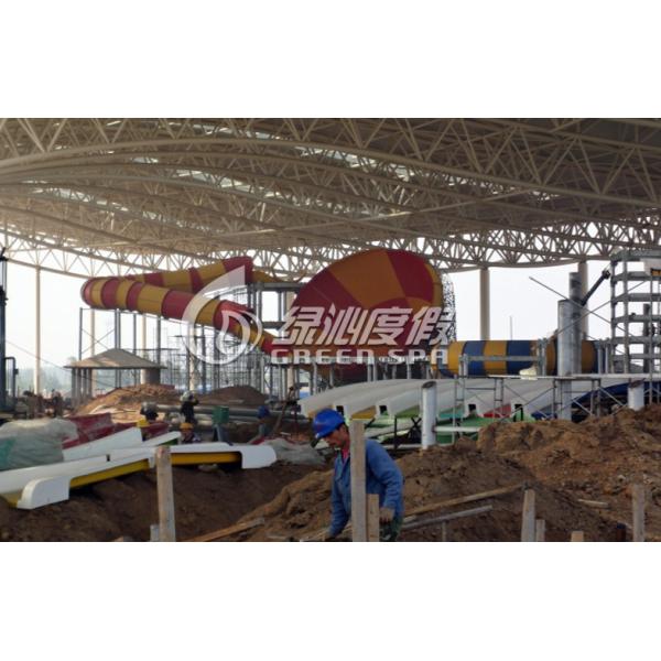 Water Park Construction Colorful Fiberglass Tornado Water Slide with Park Play Equipment