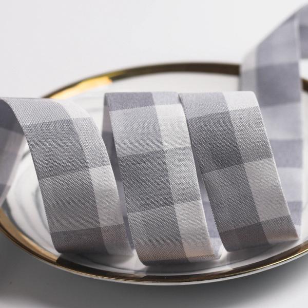 Чёрно-белая чекированная проволочная лента 7 мм-40 мм полиэстерная ленточная рулонка