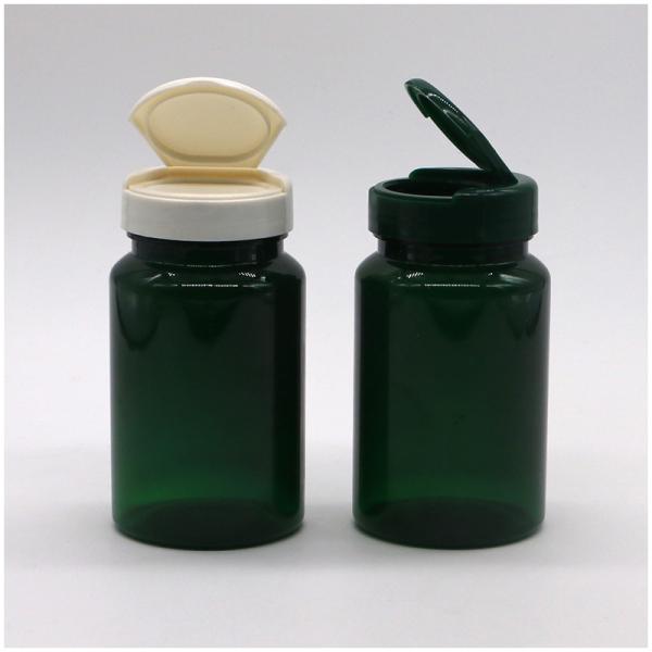 PET 150 ml Bouteille bouche large Bouteilles en plastique vides 5 oz Récipients de capsules avec capuchon pliable