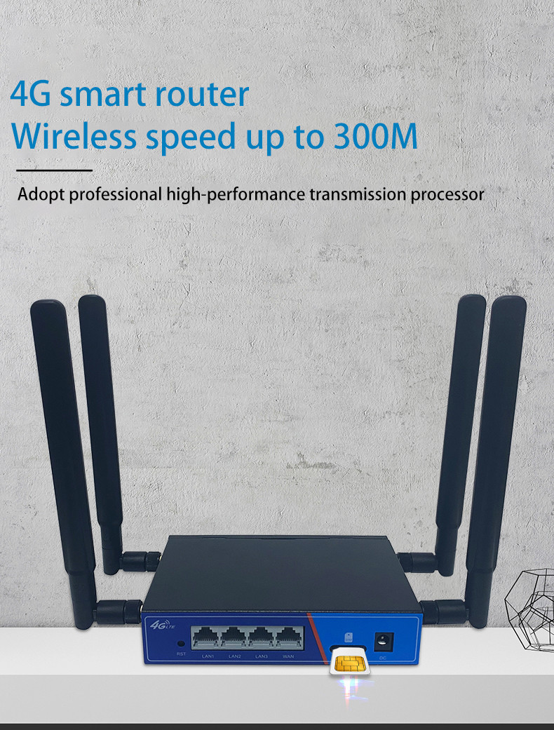 4 маршрутизатора 4g внешних антенн промышленных откалывают систему MT7628 Openwrt со слотом SIM