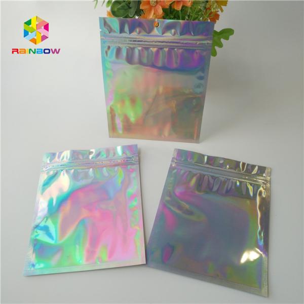 Brightly Laser Cosmetic Packaging Bag  With Clear Front / Back Holographic
