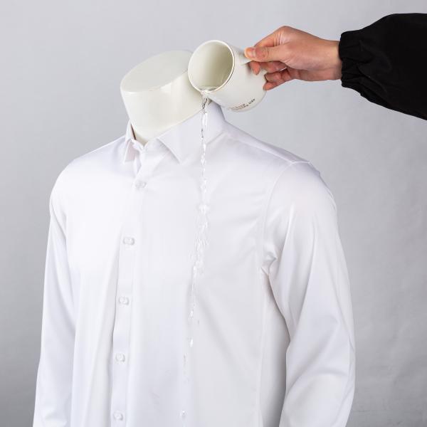 Água resistente Anti-sujidade Anti-rugas VESTIDO camisas masculinas formais Slim Fit Camisa de negócios de manga longa