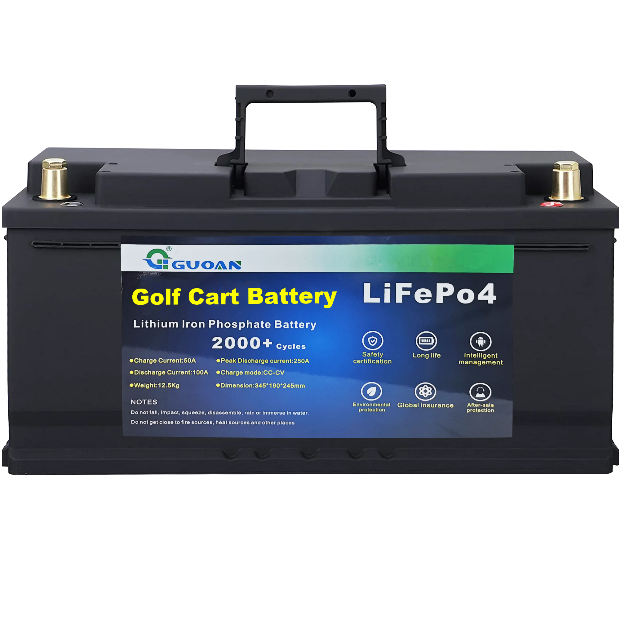 Заказ Lifepo4 Батарея для гольф-коляски 36V 48V 60V 72V 96V Батарея