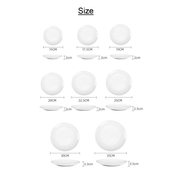 LFGB Savall Round Plain 6 Inch To 14 Inch Flat Porcelain Plate Versatile For Hotels