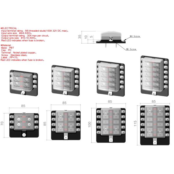 M5 обивают 12 ATC патрона предохранителя 32V лезвия пути морской с ярлыком стикера