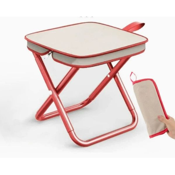 38CM Stainless Steel Camping Outdoor Chairs Portable Fishing Three Leg Folding Chair