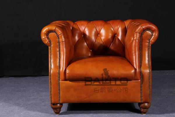 antique style leather sofa,#K602B