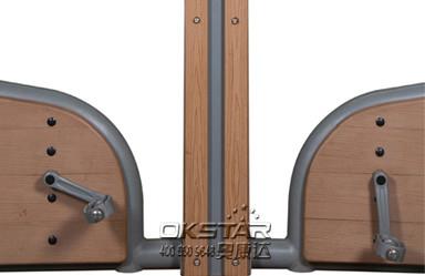 wooden street lamp outdoor fitness bike