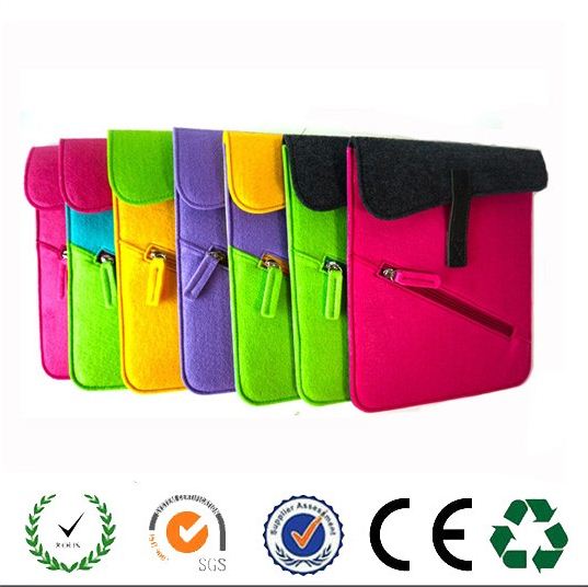 New products  zipper design felt laptop bag ,6 colors available
