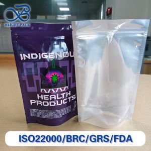 Bolsas Stand Up Personalizables, Media Impresión y Media Ventana Transparente para Exhibición y Base, Materiales Reciclables, Pedido al por Mayor.