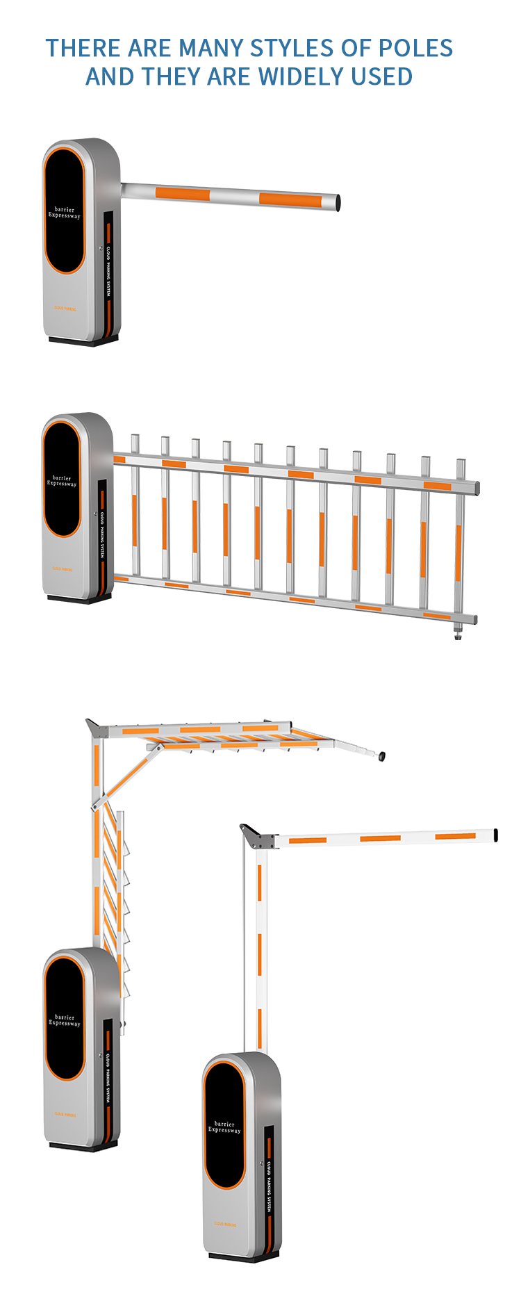 Traffic Barrier Gate Turnstile Toll Collection System IP67 With Fence Type Turnstiles