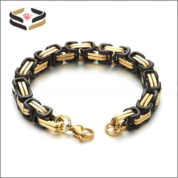 High Polished Braided Link Stainless Steel Bracelet for Men Women Clasp