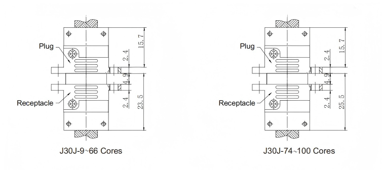 Rectangular Micro D Connectors Metal Electrical Connectors 3A J30J-25TJL-A