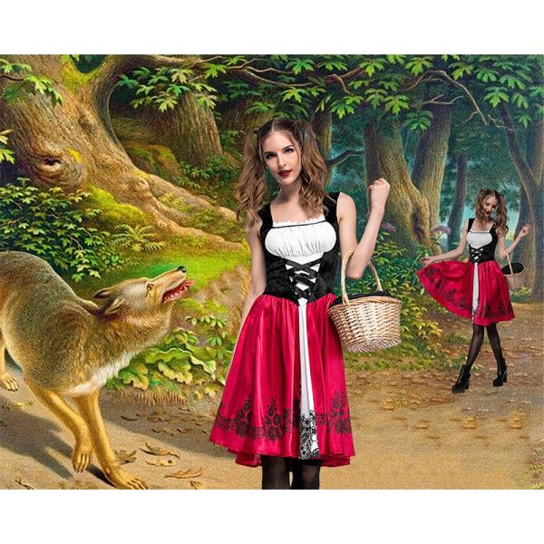 Capuz Vermelho Trajes de festa para adultos Mulheres Cosplay Trajes de Halloween