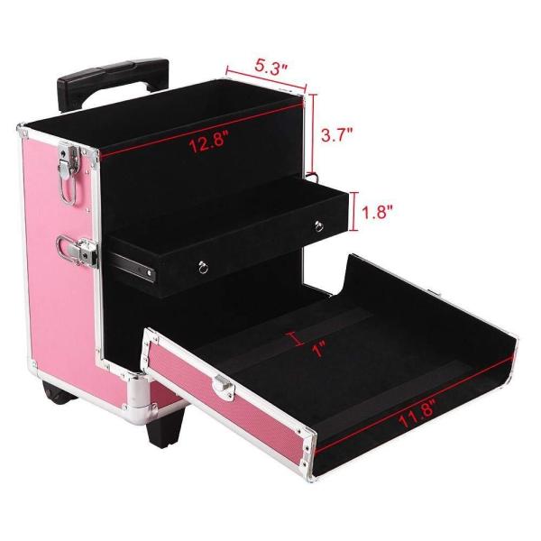 High Durability Aluminium Beauty Trolley Case , Customized 4 In 1 Vanity Case