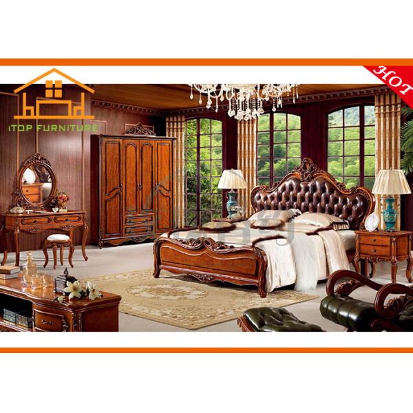 leather antique new classic hand painted reproduction cream vintage wardrobe cherry wood showroom bedroom furniture set