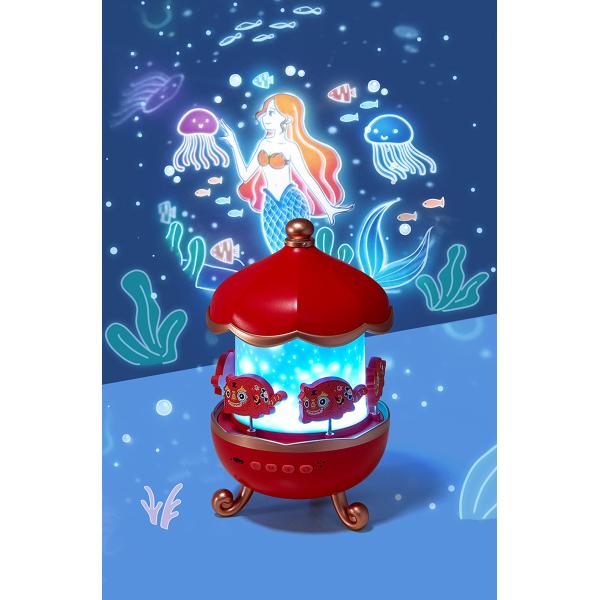 Christmas Gift Dream Star Projector Night Light Creative Rotary House Music Box Projector Lamp With Wireless Speaker