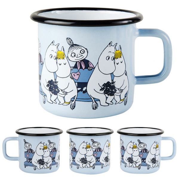 Enamel Coating Double Coating Nordic Style Thickened Metal Steel Mug Custom Cartoon Pattern Christmas Gift Mug 8x8cm