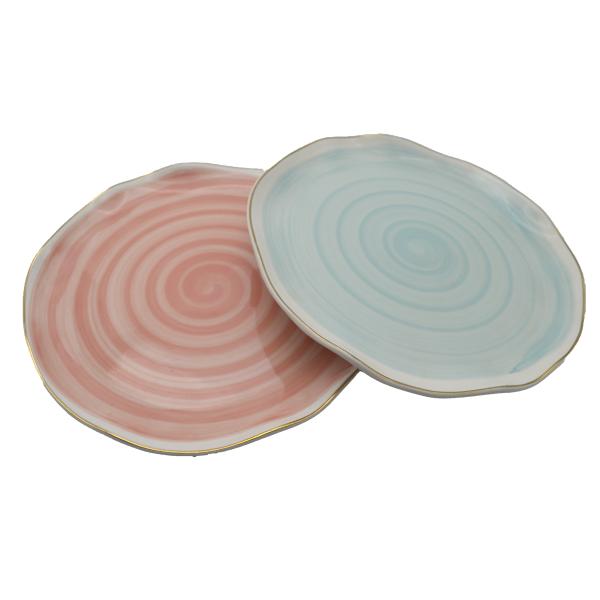 Ceramic Fish Plate for Serving Fruit Salad Pasta Main Course Dishwasher and Microwave Safe Irregular Shape