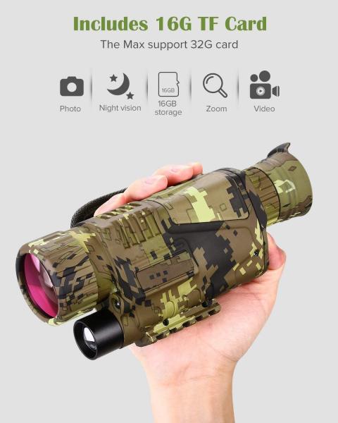 Digital 5x8 Optics Scope Night Vision Infrared Monocular With 16GB Card