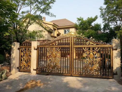 Galvanized & Powder Coated Wrought Iron Fence Gate / Iron Garden Gate