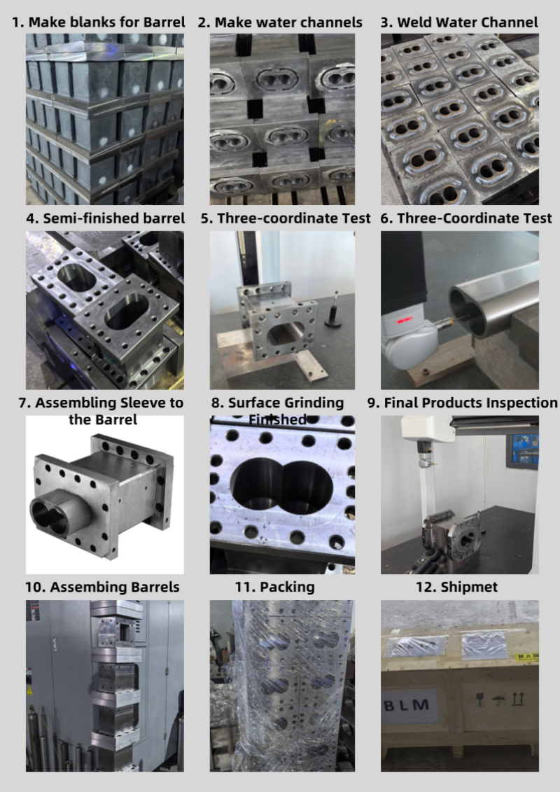 Modular Design Nickel Alloy High Strength Twin Screw Barrel for Extruder Machinery