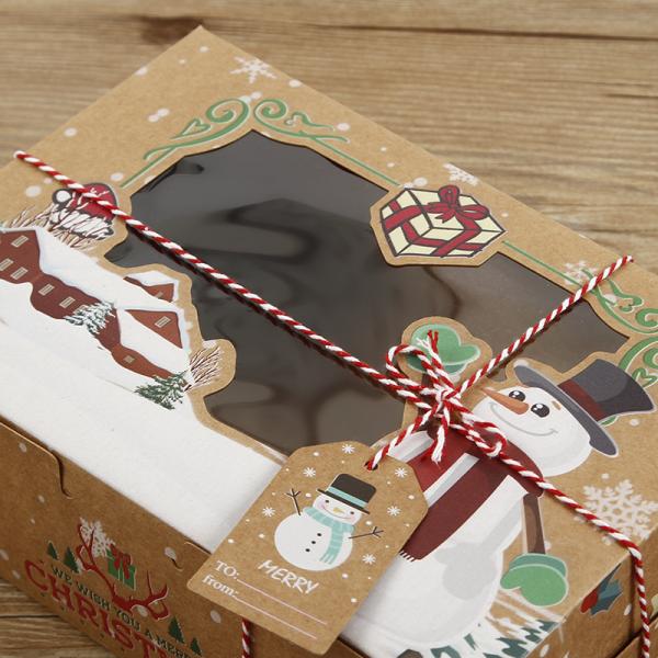 Folding Luxury Christmas Chocolate Cake Cardboard Paper Gift Boxes Transparent