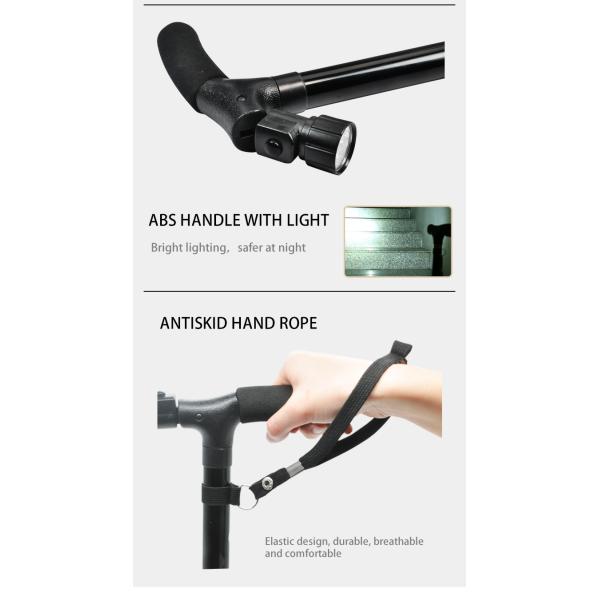 Горячая продажа Домашнее уход складной ходьбы трости с светодиодным светом для пожилых людей