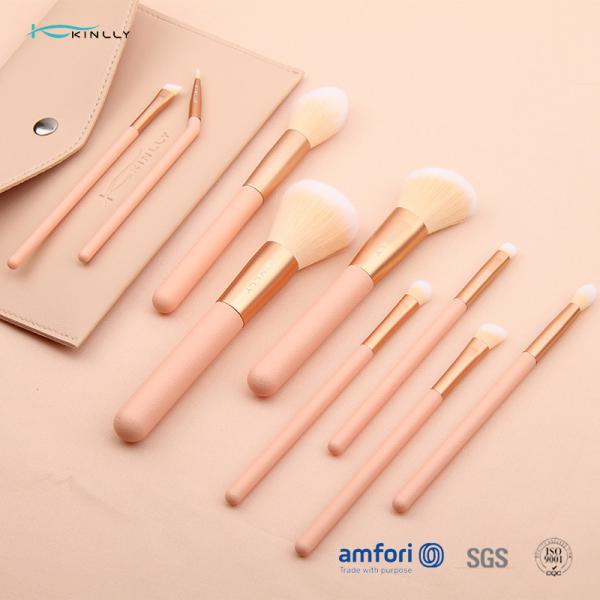 набор щетки макияжа пластиковой ручки 9pcs оранжевый с поли сумкой