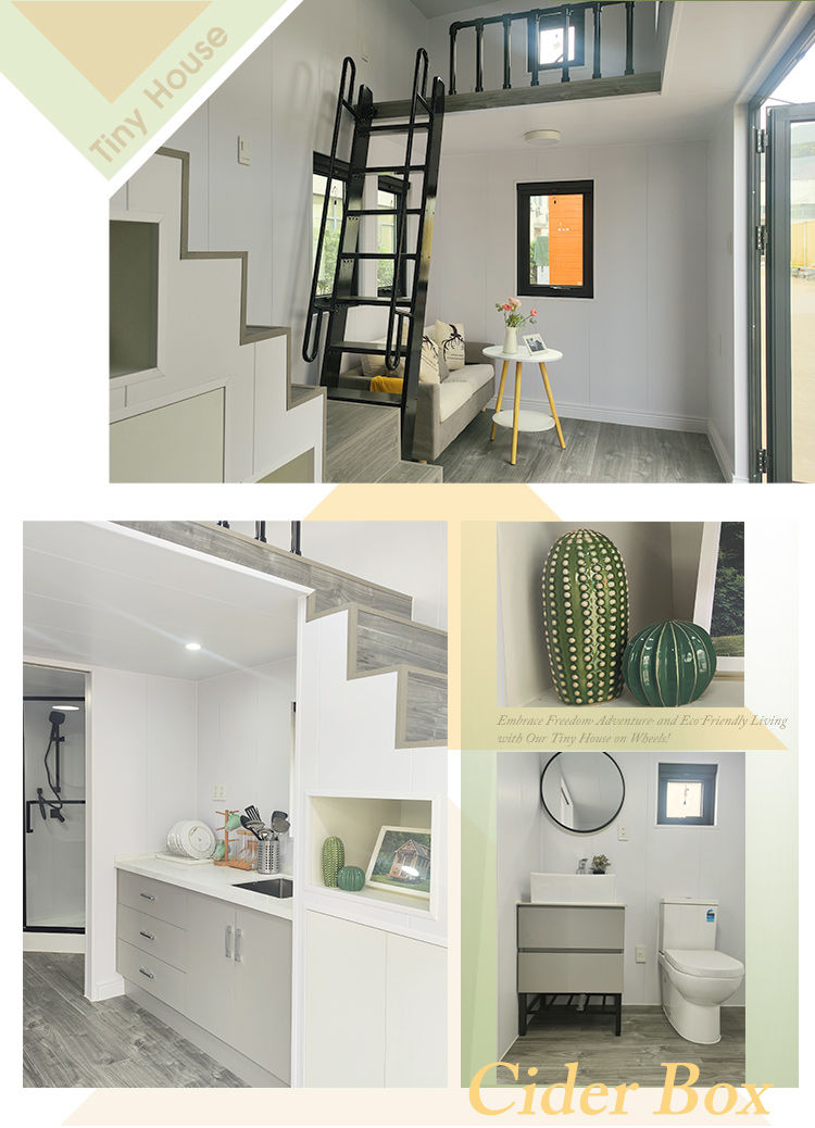 AS/NZS/US Standard Light Steel Prefab Tiny House On Wheels Модульный домашний комплект