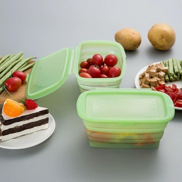 Pure Silicone Square Lunch Box – 100% Food-Grade, BPA-Free, Leakproof, Microwave And Freezer Safe Reusable Container For Meal Prep, Office Lunch, Kids’Snacks, Camping, And Eco-Friendly Food Storage 