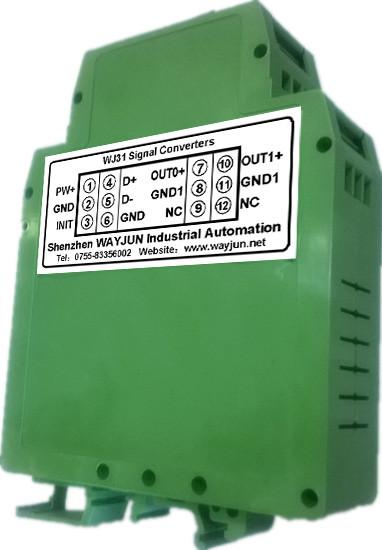 WAYJUN 12bits  RS485 to 4-20mA RS232 to 0-5V green D/A Converters analog I/O module CE approved  DIN35