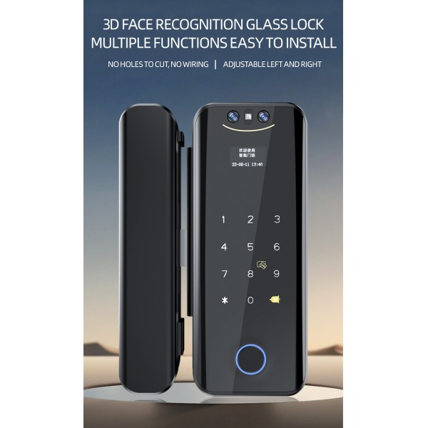 YAGU Smart Electric Lock Smart Wifi Digital Double Sliding Glass Door Handle Lock Tuya with Face Recognition Smart Lock