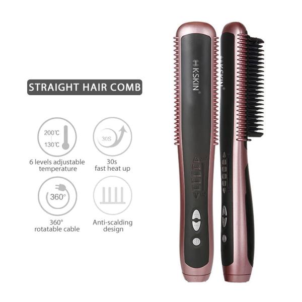 Portable Plate Electric Hair Brush , Straightener / Curler Electric Beard Comb