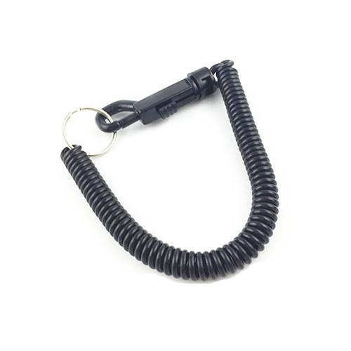Black Joggers Coiled Key Lanyard Tethers With POM Plastic Snap Hook