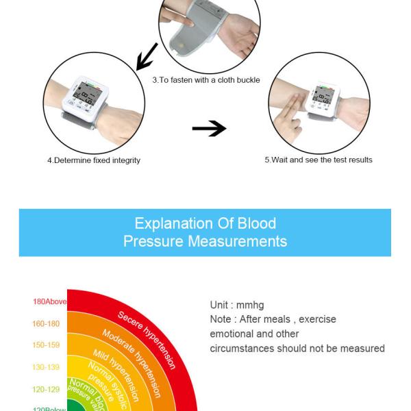 White Daily Checks Hospital LCD Digital Home Blood Pressure Device Rapid Measurement