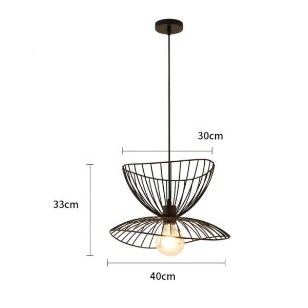 Чернота D40cm/шкентель металла золота бронзовый нордический освещая украшение дома живущей комнаты