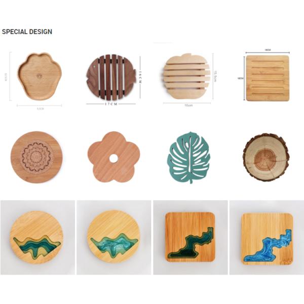 Table Decoration Accessories Must-Have Eco-Friendly Wood Cup Mat Custom Cork Coasters